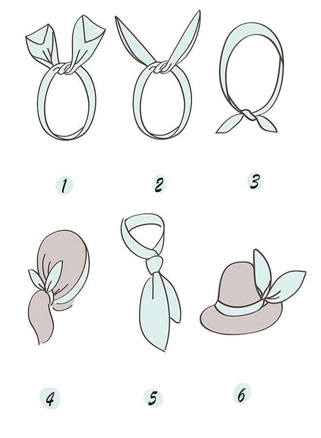 ONEYE Wire Headbands for Women Solid Color Wired Hair Wraps Twist Bow Headband Wire Bandana Cute Wired Bunny Ears Headbands Headwraps Hairs Bands Hairs Holder Hair Accessories for Ladies with 8PCS - Image 5